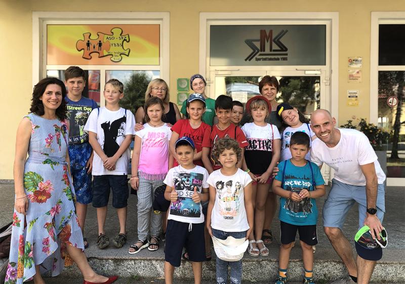 Tschernobyl-Kinder auf Erholungsaufenthalt in Ybbs mit Besuch von Pierre Raeven