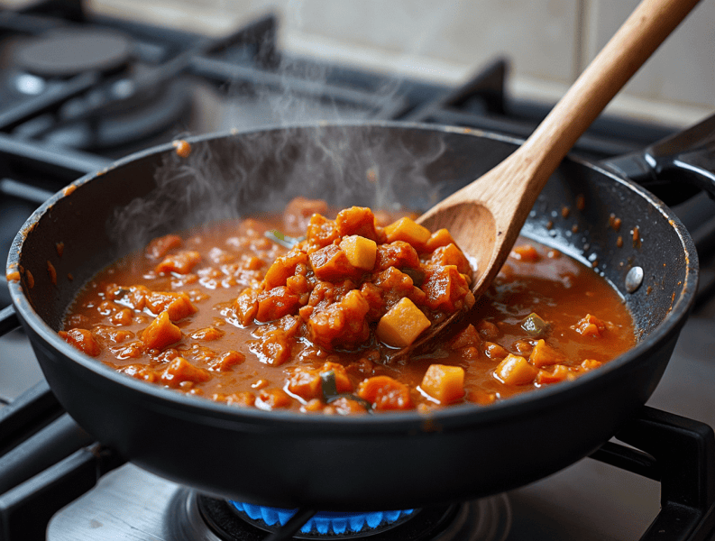 Pfanne mit Gemüsegericht