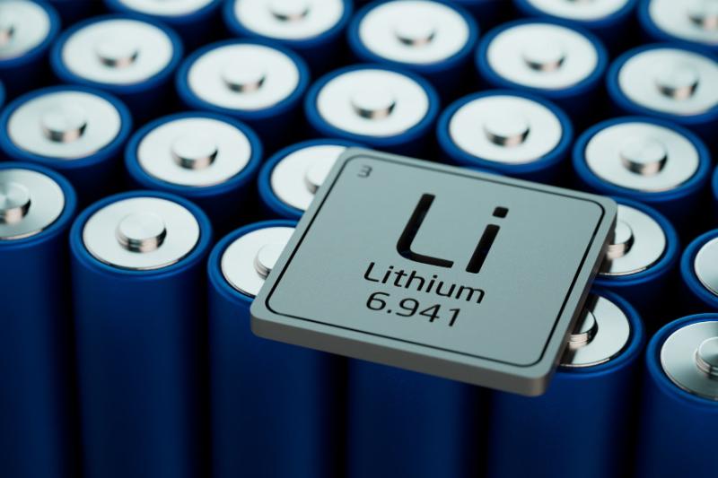 Batterien mit Schild Li Lithium 6.941