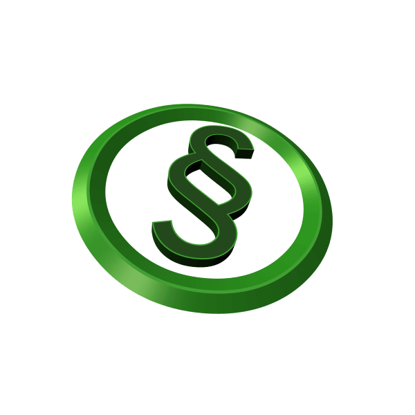 Grafisches Bild von einem grünen Paragraph in einem grünen Kreis