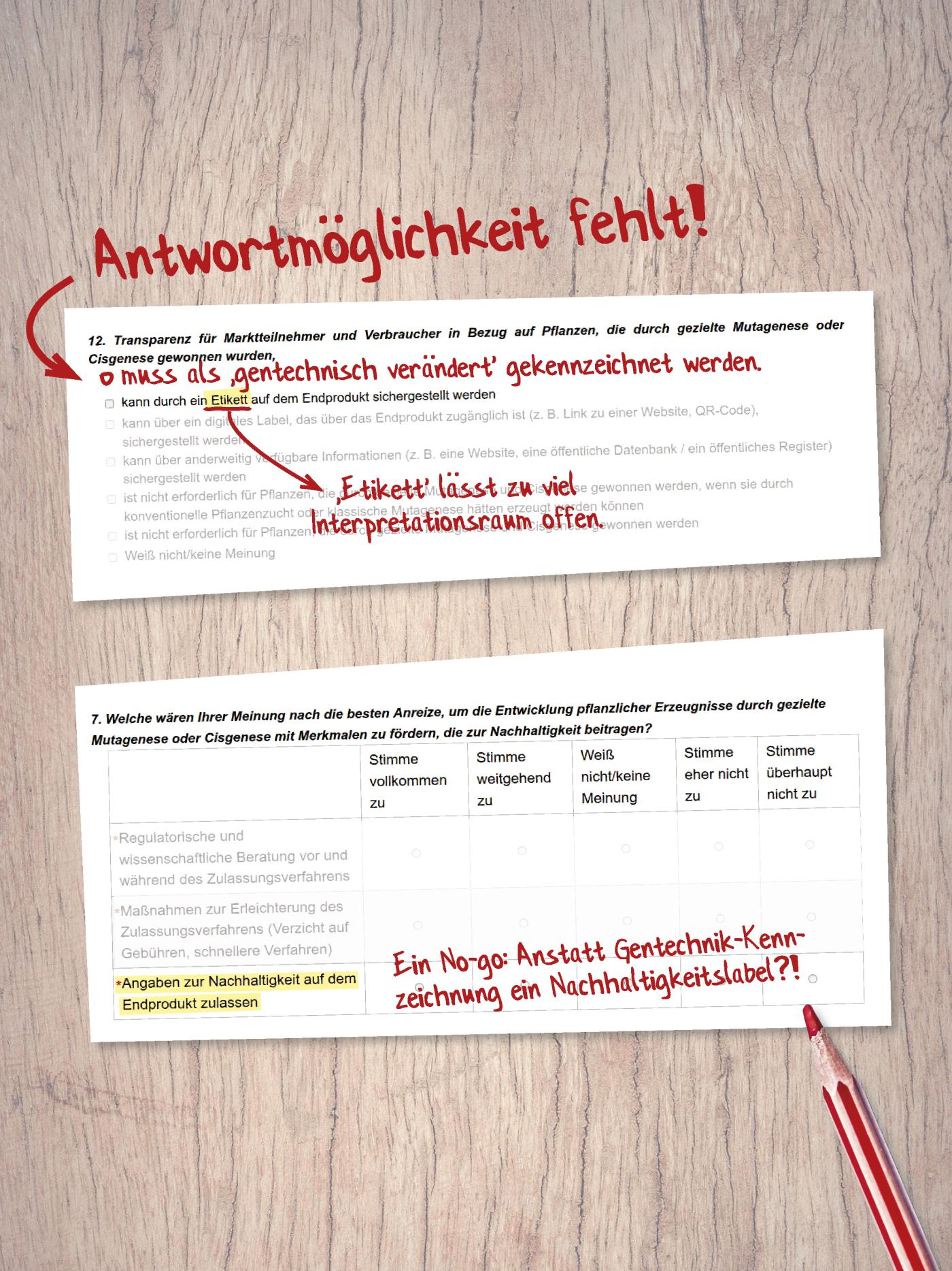 Antwortmöglichkeit fehlt
