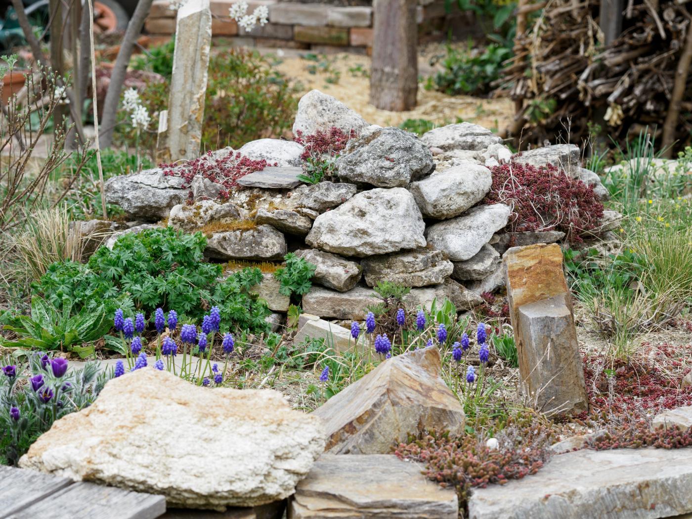 Steinhaufen im Naturgarten
