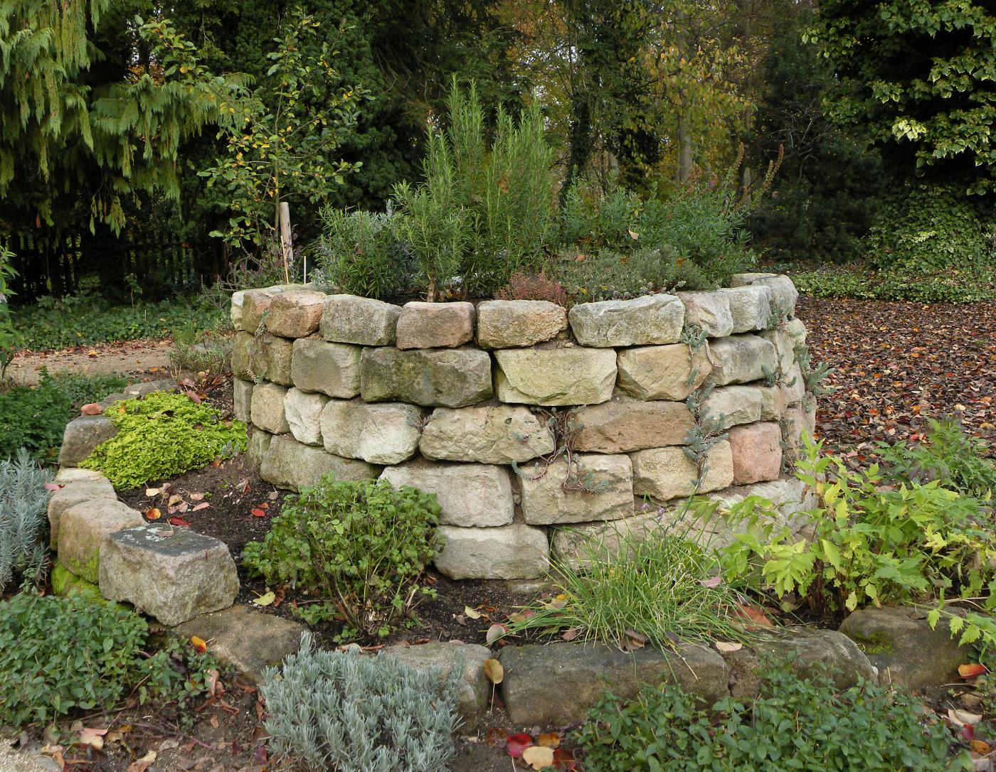 bepflanzte Kräuterspirale