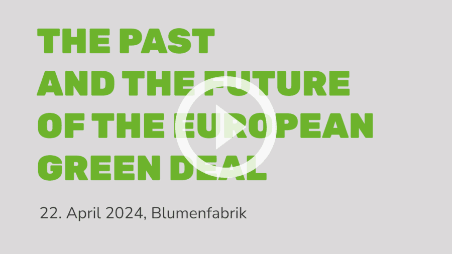 Thumbnail mit der Überschrift "The past and the future of the European Green Deal"