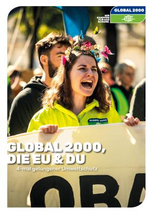 Cover der Broschüre "GLOBAL 2000, die EU & Du"