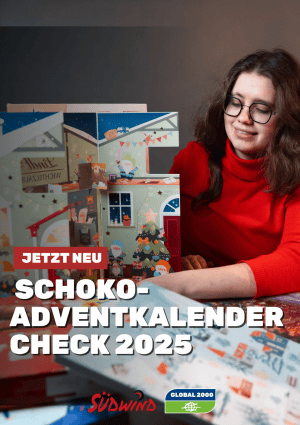 Sujet Schoko-Adventkalender-Check mit Mädchen, das Adventkalender öffnet