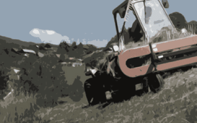 Traktor auf einer Wiese