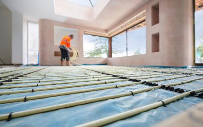 Fussbodenheizung wird verlegt