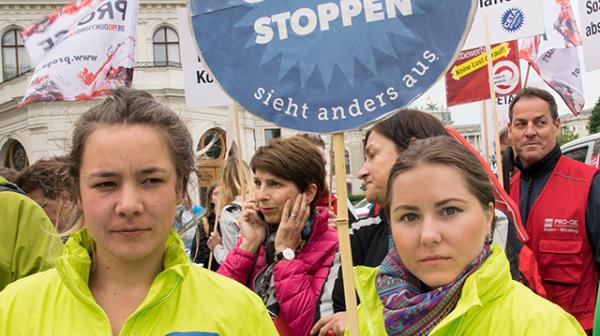 CETA Aktion vor dem Bundeskanzleramt
