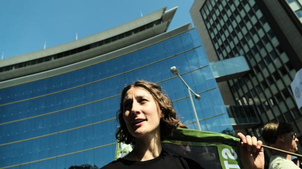 Ressourcensprecherin Anna Leitner beim Klimastreik 2023