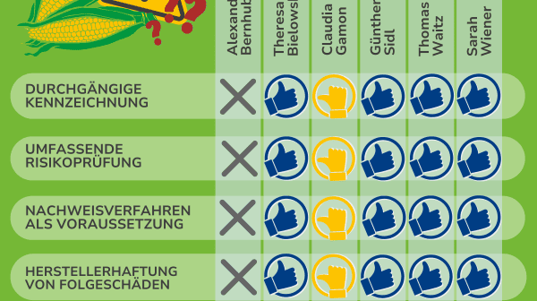 Infografik der Antworten der EU-Abgeordneten