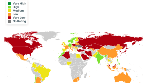 Karte der 2024 CCPI Ergebnisse