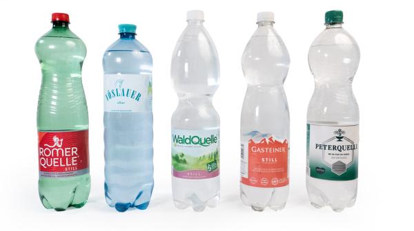 5 Mineralwasserflaschen aus Österreich