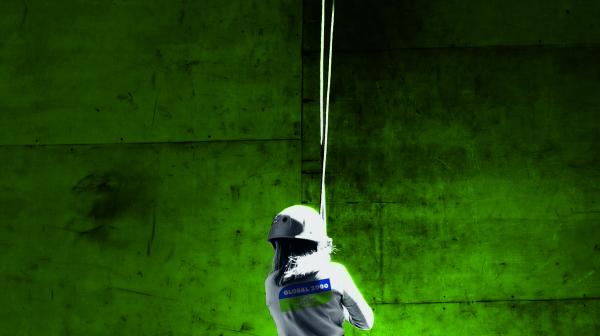 Umweltaktivistin im Einsatz